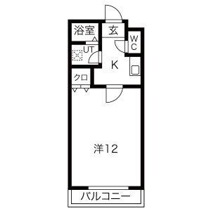 1K 間取り図