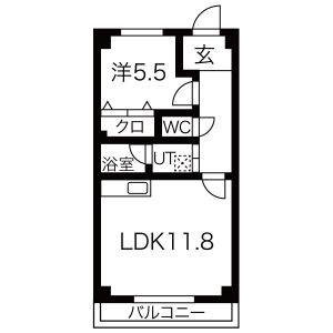 1LDK 間取り図
