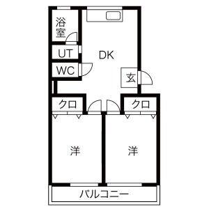 2DK 間取り図