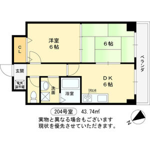 2DK 間取り図
