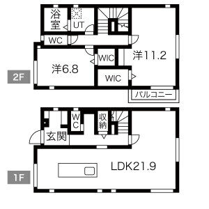 2LDK 間取り図