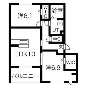 2LDK 間取り図