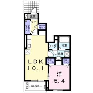 1LDK 間取り図