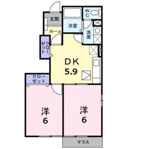 2DK 間取り図