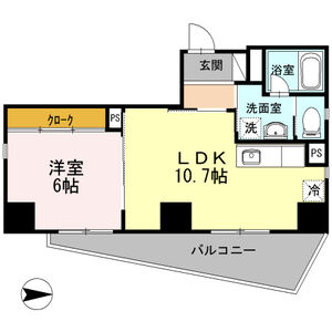 1LDK 間取り図