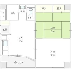 2DK 間取り図