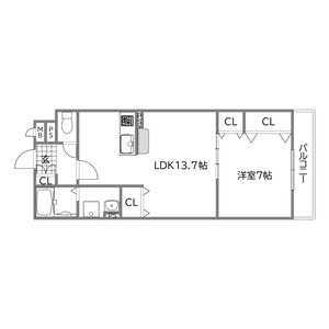1LDK 間取り図
