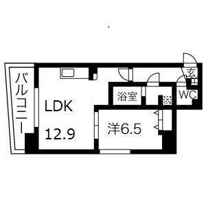 1LDK 間取り図