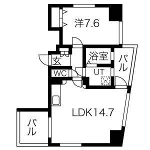 1LDK 間取り図