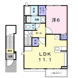 1LDK 間取り図