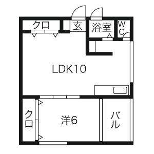1LDK 間取り図
