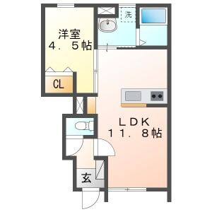 1LDK 間取り図