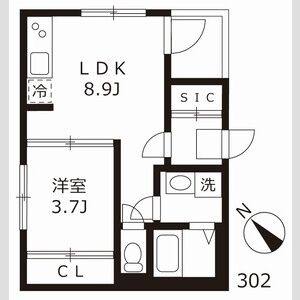 1LDK 間取り図