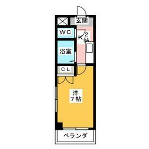 1K 間取り図