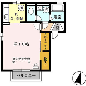 1K 間取り図