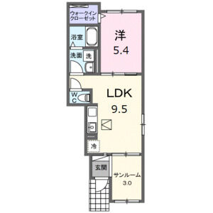 1LDK 間取り図