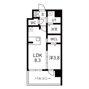 1LDK 間取り図