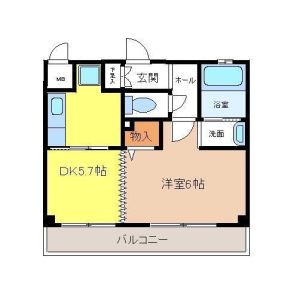 1DK 間取り図