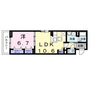 1LDK 間取り図