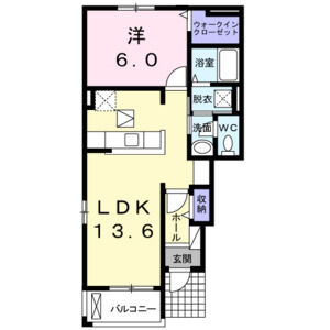1LDK 間取り図