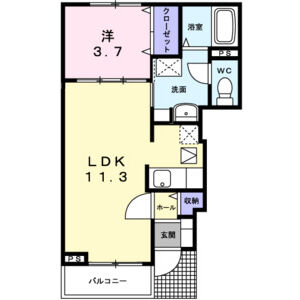 1LDK 間取り図