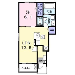 1LDK 間取り図