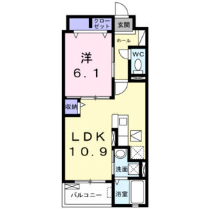 1LDK 間取り図
