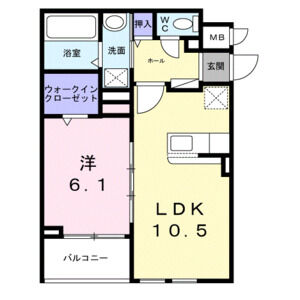 1LDK 間取り図