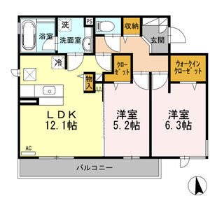 2LDK 間取り図