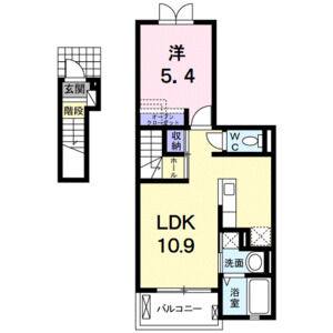 1LDK 間取り図