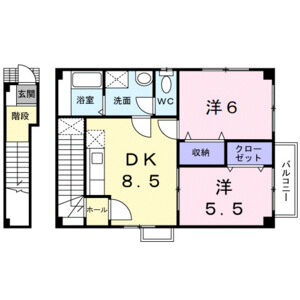 2DK 間取り図