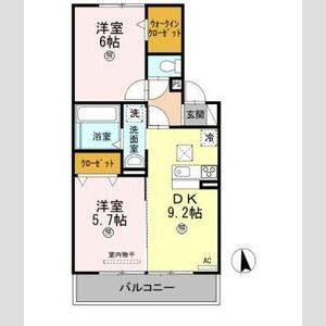 2DK 間取り図