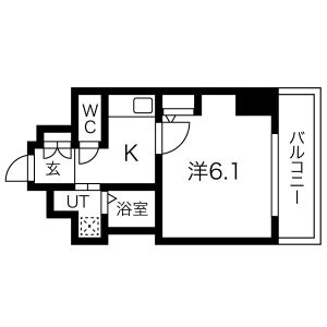 1K 間取り図