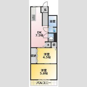 2DK 間取り図