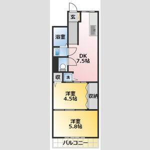 2DK 間取り図
