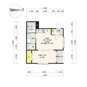1LDK 間取り図