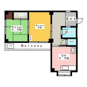 2DK 間取り図
