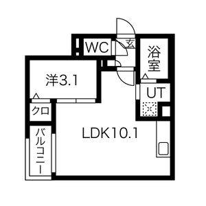 1LDK 間取り図