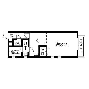 1K 間取り図