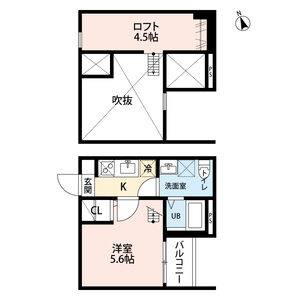 1K 間取り図