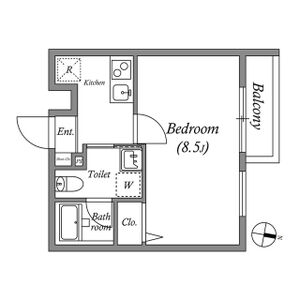 1K 間取り図