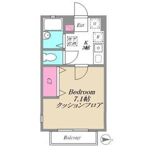 1K 間取り図