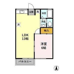 1LDK 間取り図