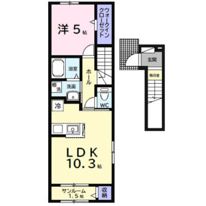 1LDK 間取り図