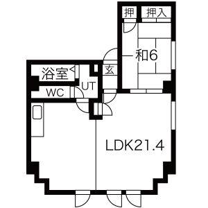 1LDK 間取り図
