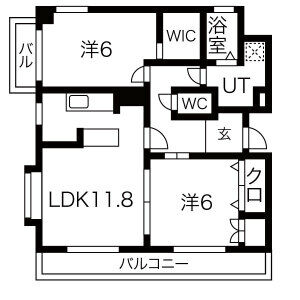2LDK 間取り図