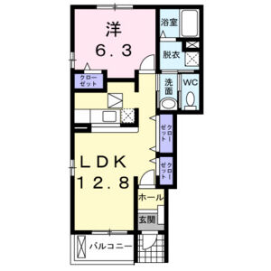 1LDK 間取り図