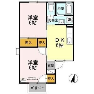 2DK 間取り図