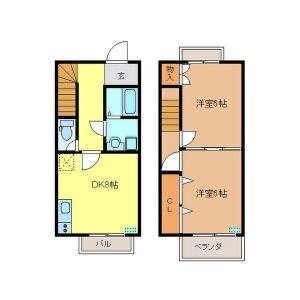 2DK 間取り図