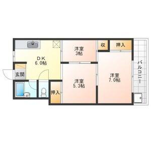 2DK 間取り図
